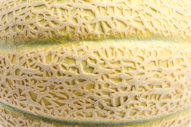 Photo of Tasty fresh ripe melon as background, closeup