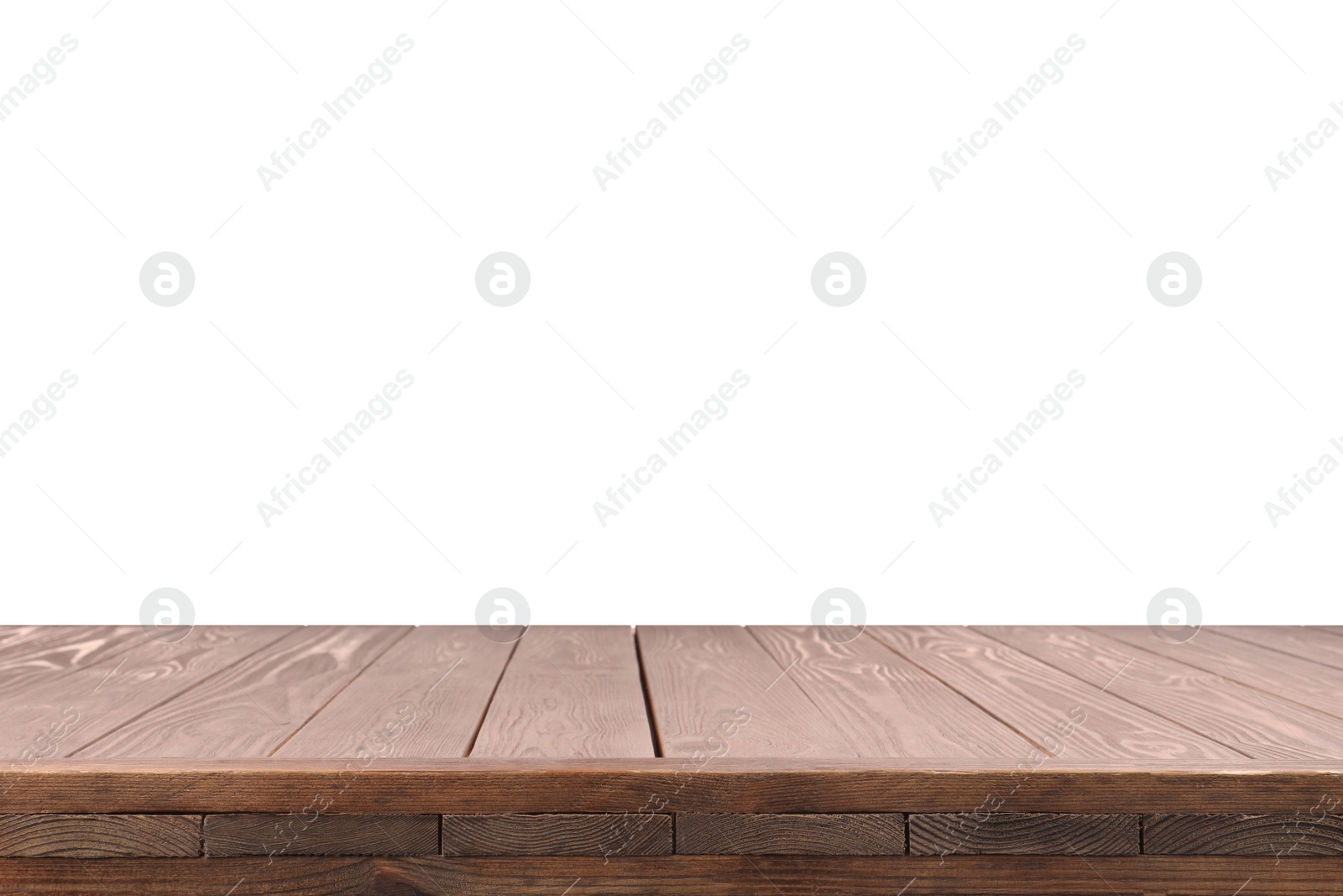 Photo of Empty grey wooden surface isolated on white