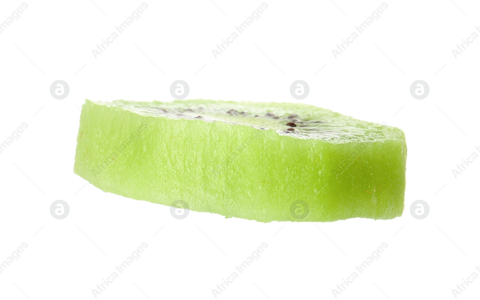 Photo of Slice of fresh kiwi on white background