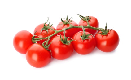 Photo of Fresh ripe red tomatoes on white background