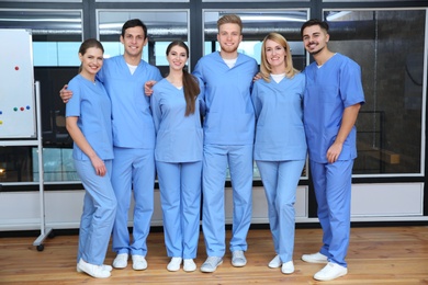 Photo of Young medical students in university lecture room