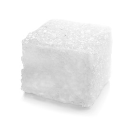 Photo of Refined sugar cube on white background