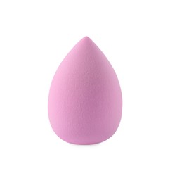 One pink makeup sponge isolated on white