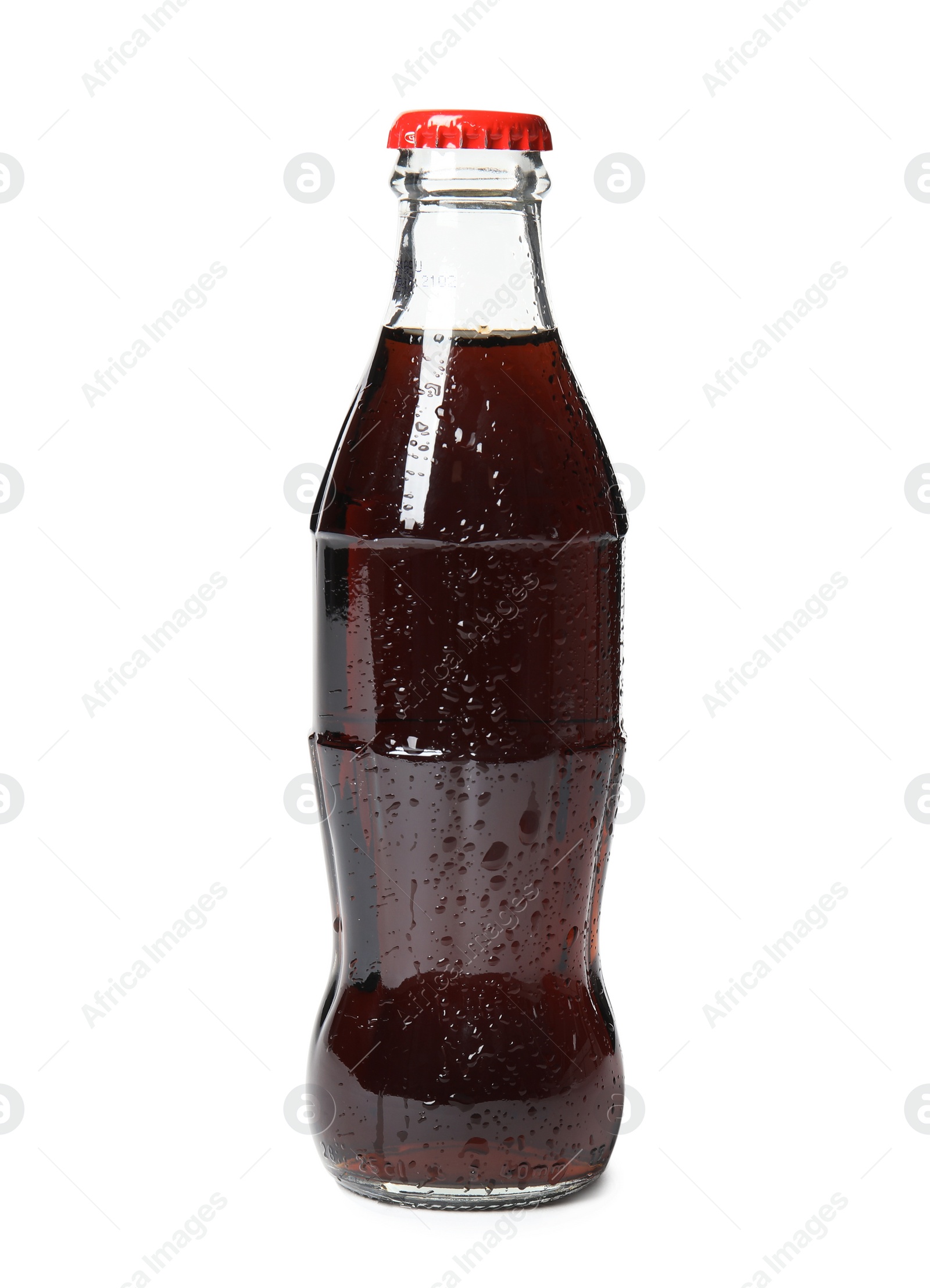 Photo of MYKOLAIV, UKRAINE - NOVEMBER 15, 2018: Glass bottle of Coca Cola on white background