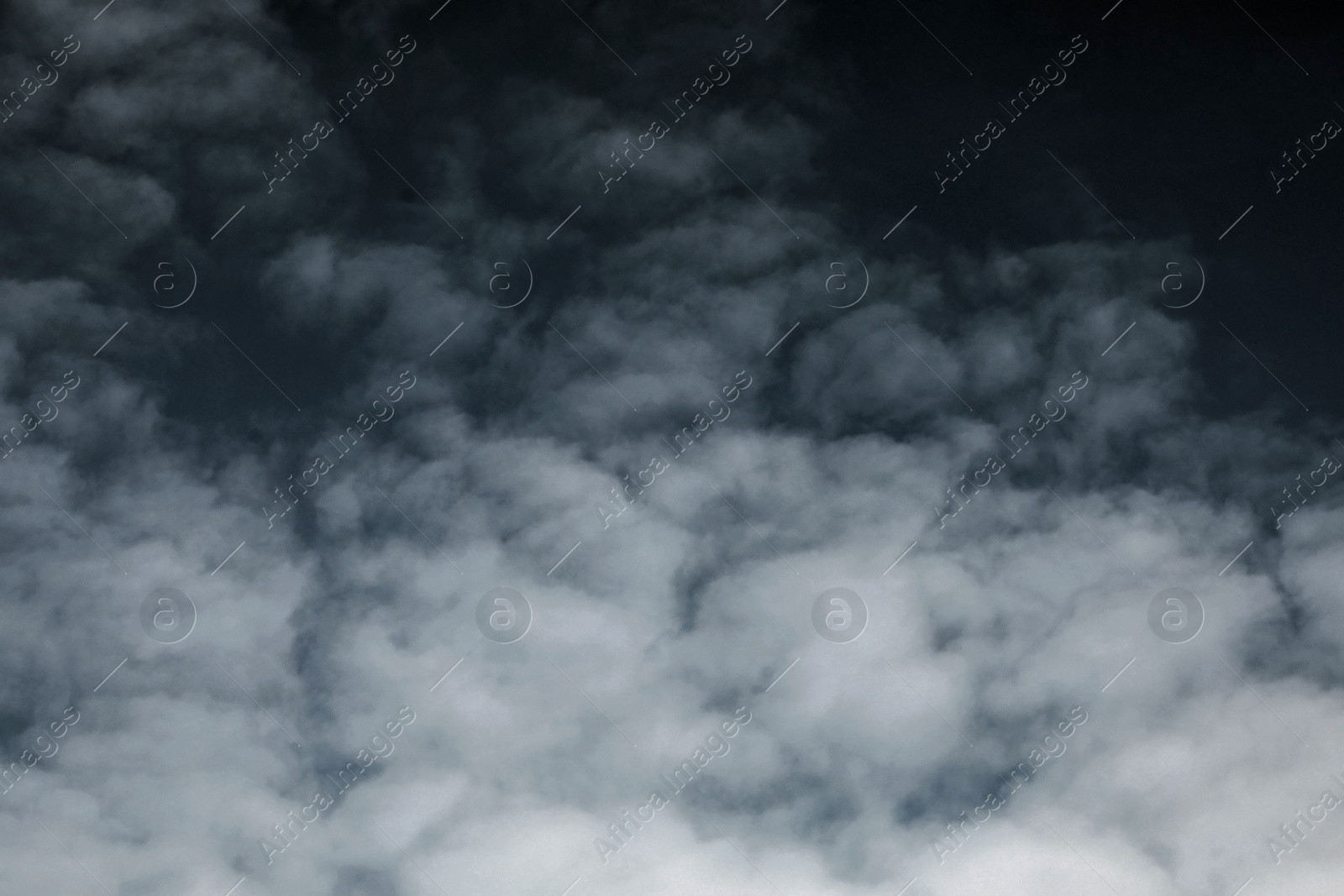 Image of Sky covered with rainy clouds. Stormy weather