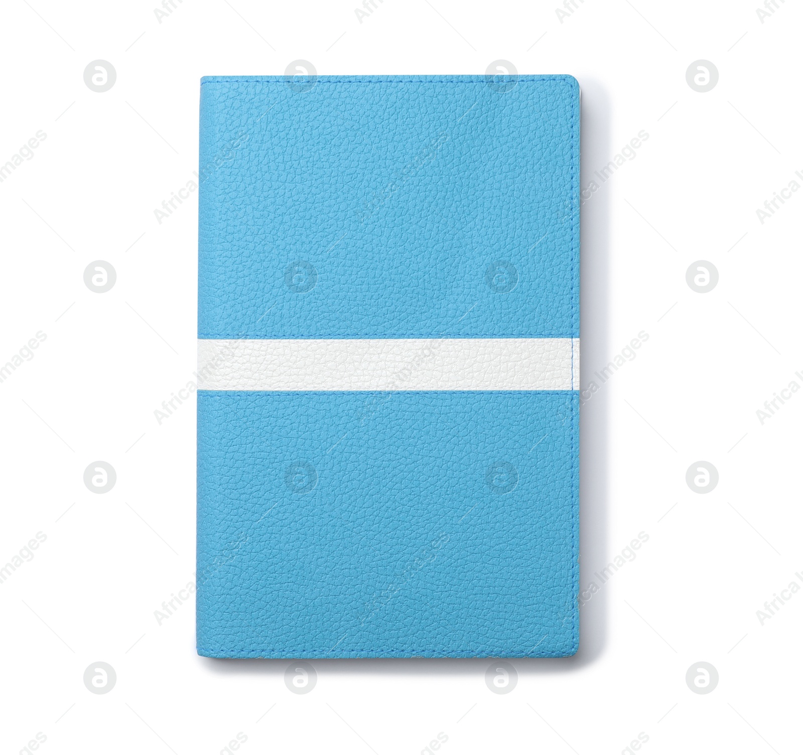 Photo of Colorful notebook on white background. School stationery