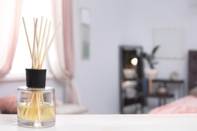 Reed freshener on table indoors