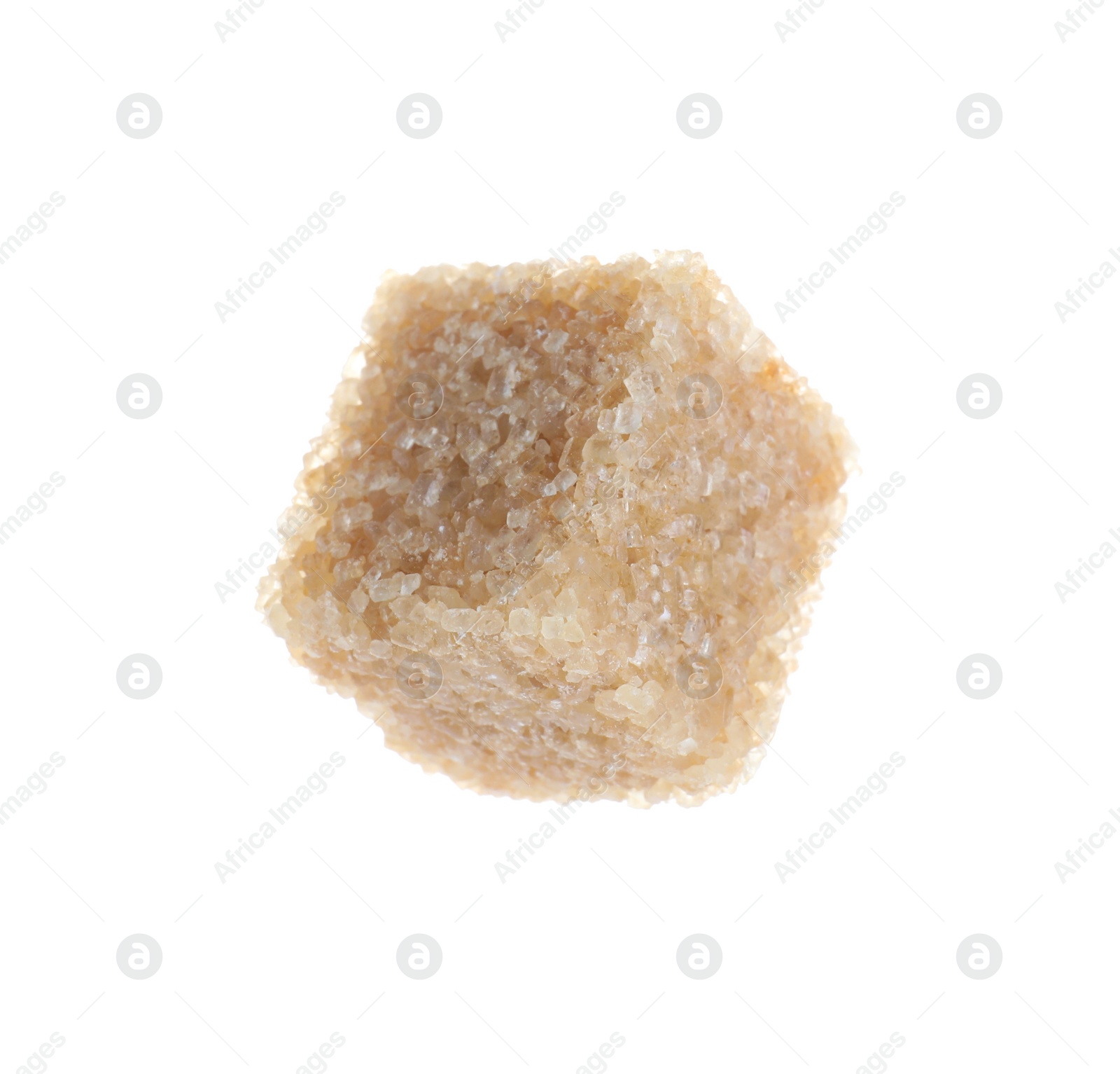 Photo of One brown sugar cube isolated on white