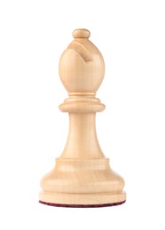 Wooden bishop isolated on white. Chess piece