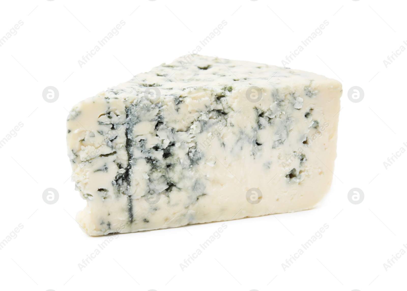 Photo of Piece of delicious blue cheese isolated on white