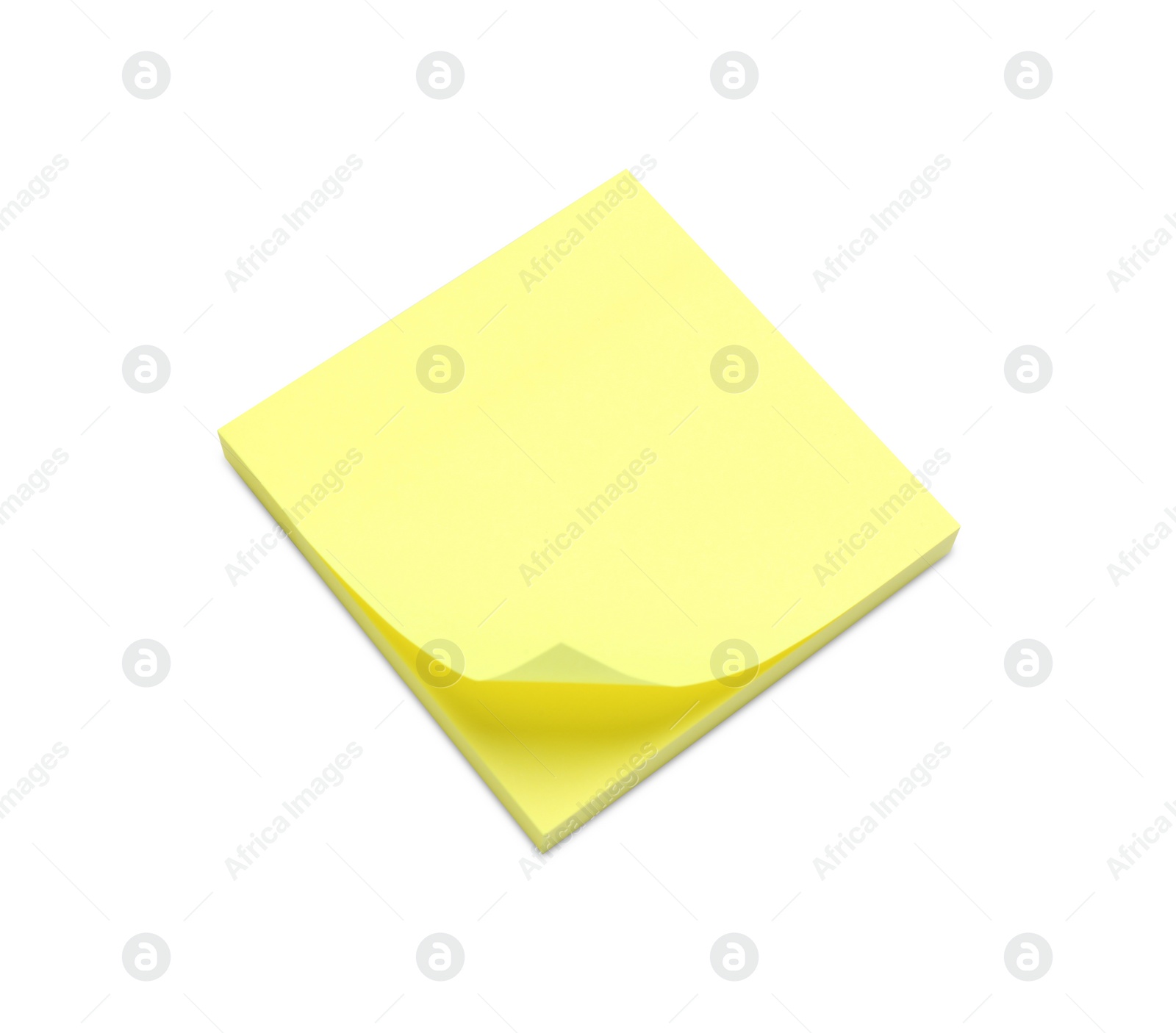 Photo of Blank yellow sticky notes on white background