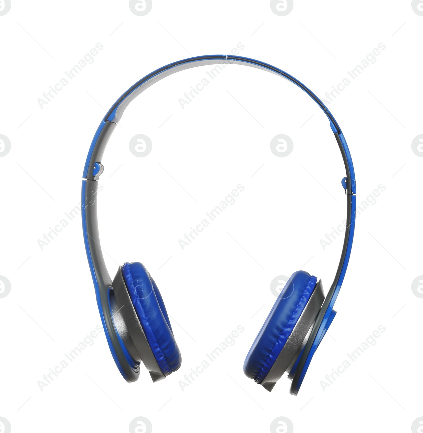 Photo of Stylish headphones with pads on white background