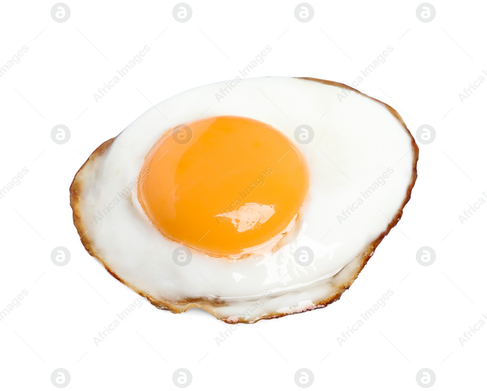 Photo of Delicious fried egg with yolk isolated on white