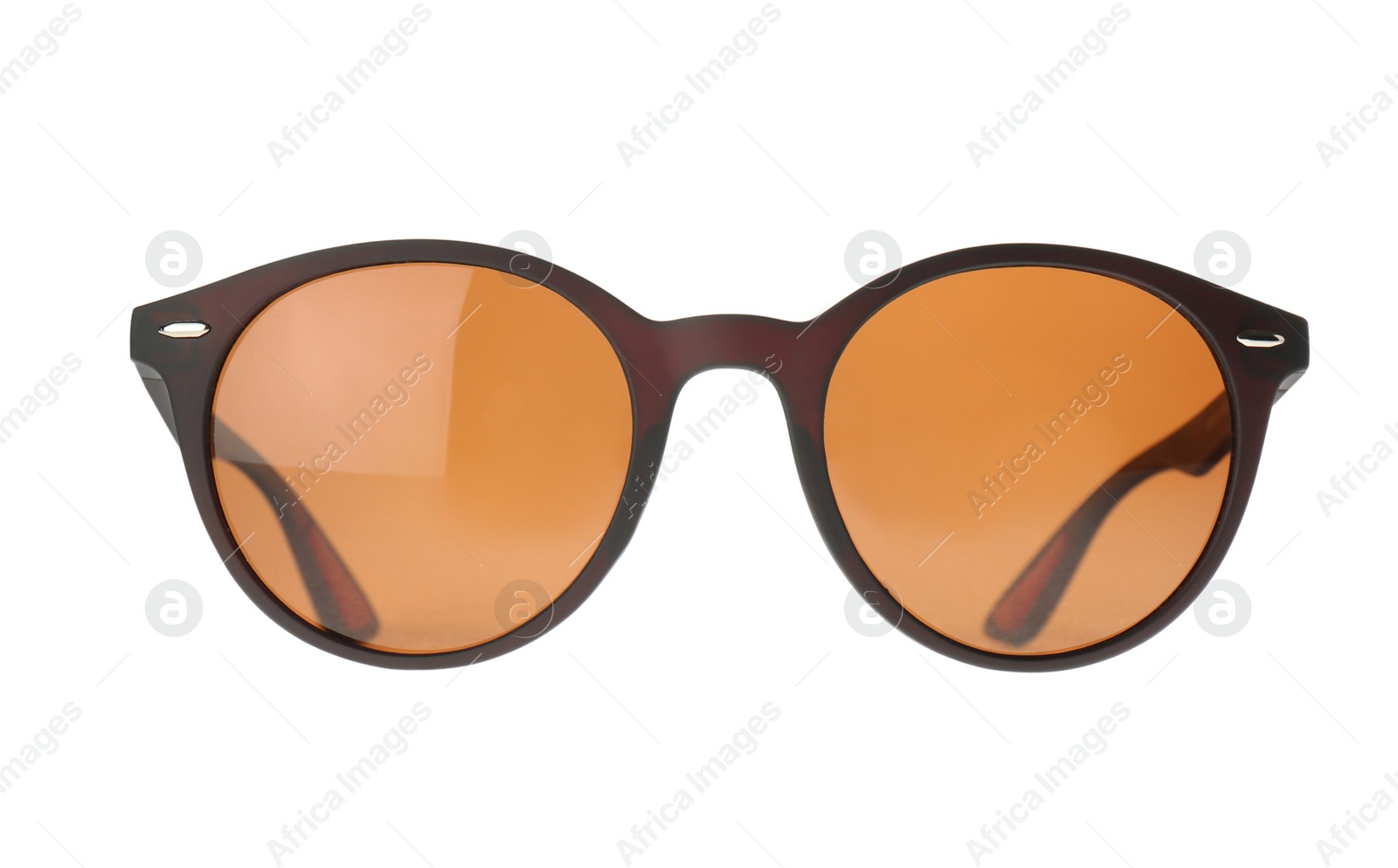 Photo of New stylish elegant sunglasses isolated on white