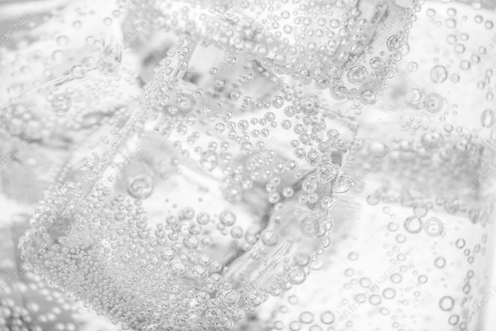 Image of Closeup view of soda water with ice