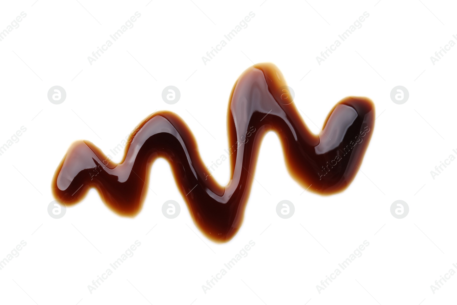 Photo of Balsamic glaze on white background, top view