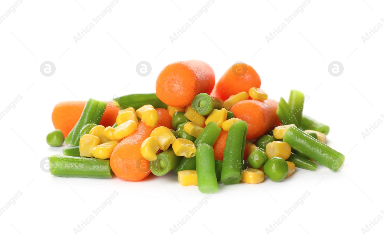 Photo of Mix of fresh vegetables on white background