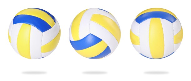 Volleyball ball isolated on white, different sides