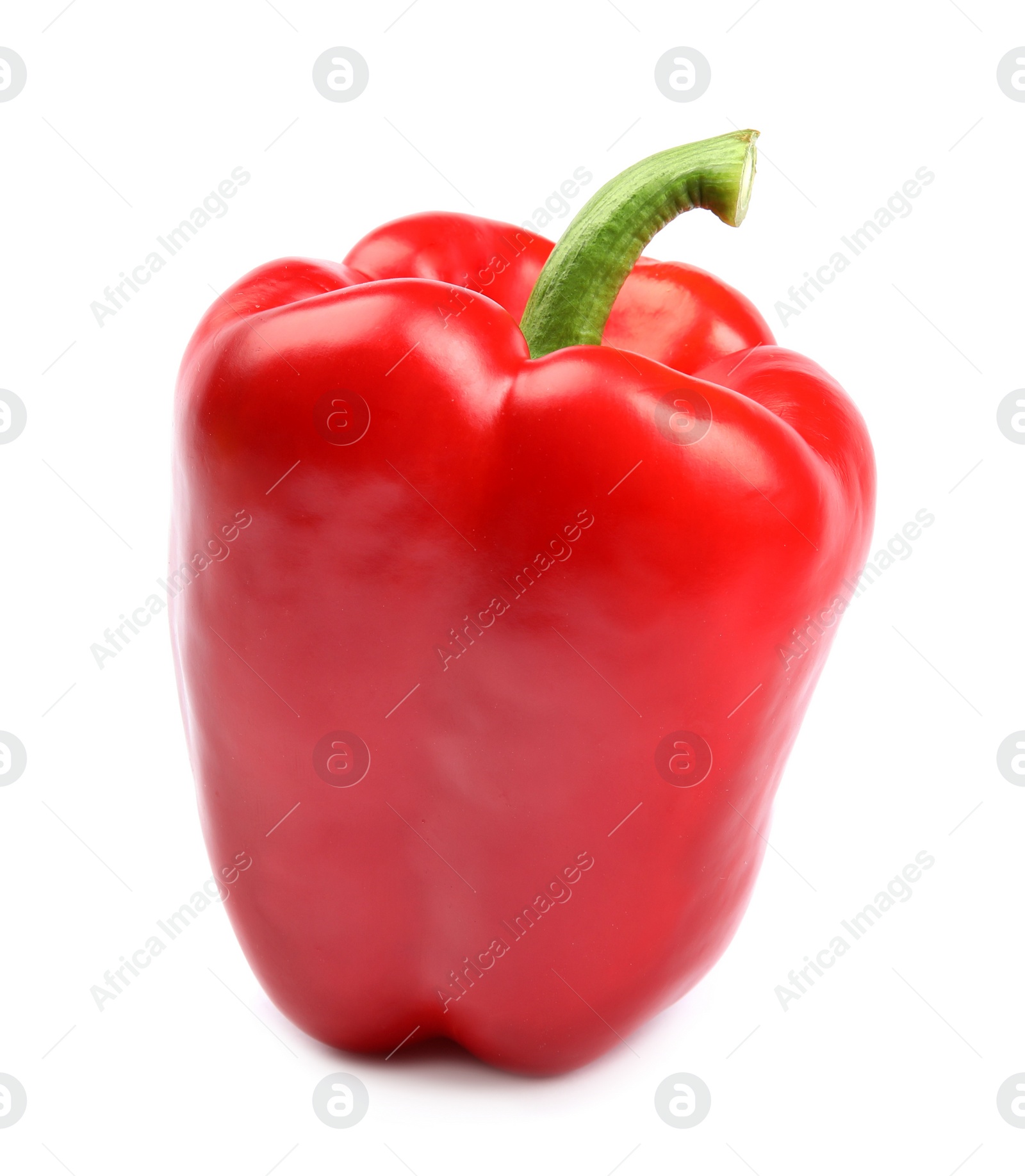 Photo of Ripe red bell pepper on white background