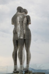 BATUMI, GEORGIA - MAY 31, 2022: Movable sculptural composition Ali and Nino
