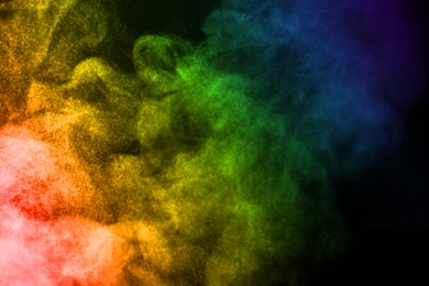 Image of Steam in rainbow colors against black background