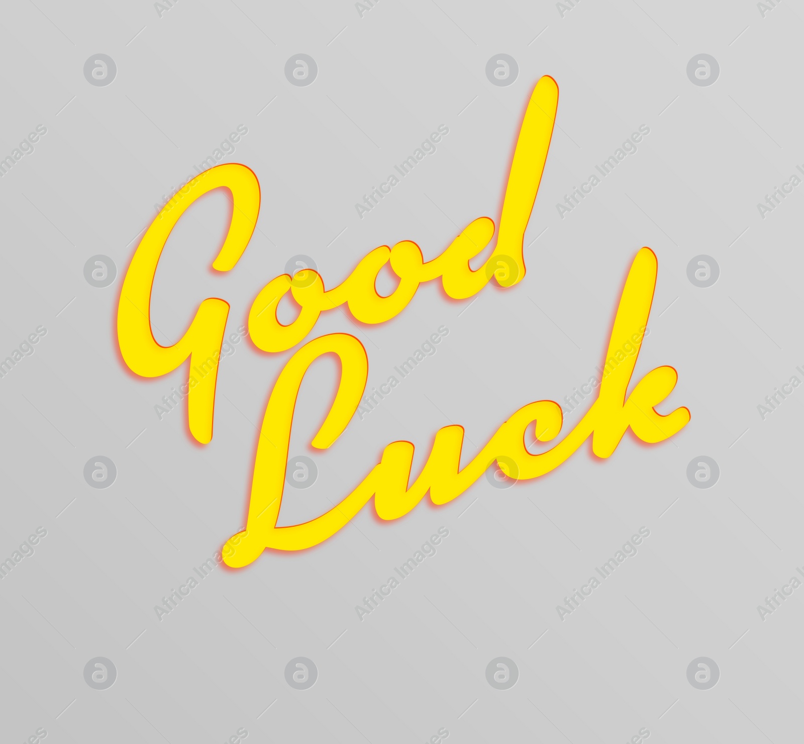 Image of Good luck wish. Creative card with text