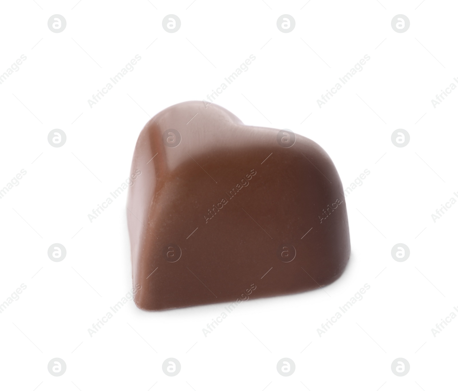 Photo of Heart shaped chocolate candy isolated on white