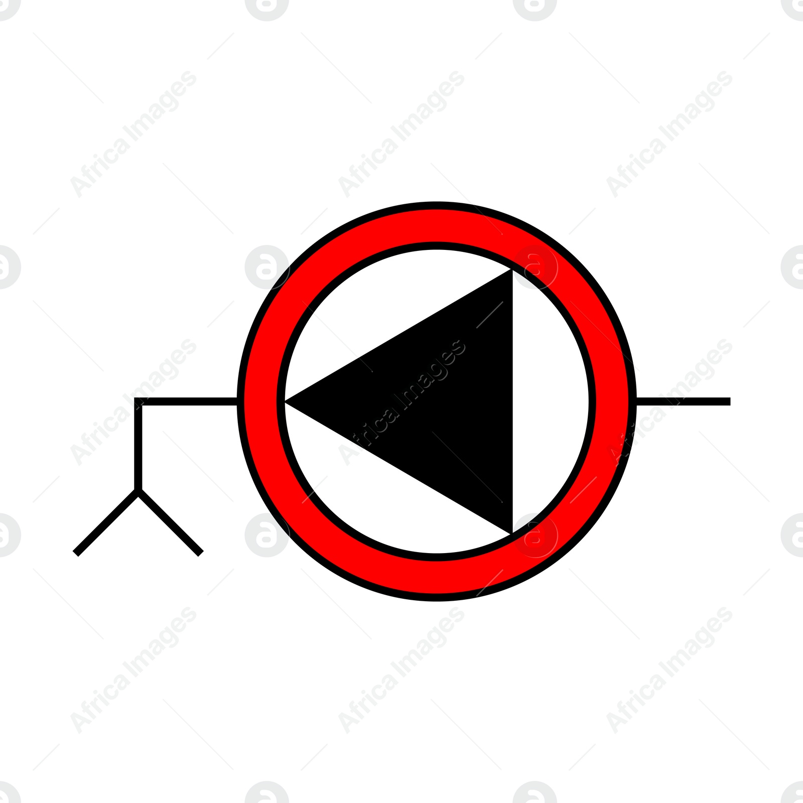Image of International Maritime Organization (IMO) sign, illustration.  Emergency bilge pump