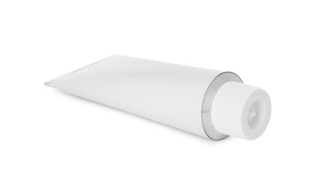 Photo of Blank tube of ointment isolated on white
