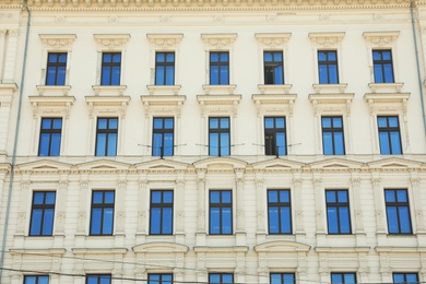 BUDAPEST, HUNGARY - JUNE 18, 2019: Beautiful facade of building