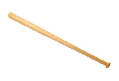 Photo of Wooden baseball bat isolated on white. Sportive equipment