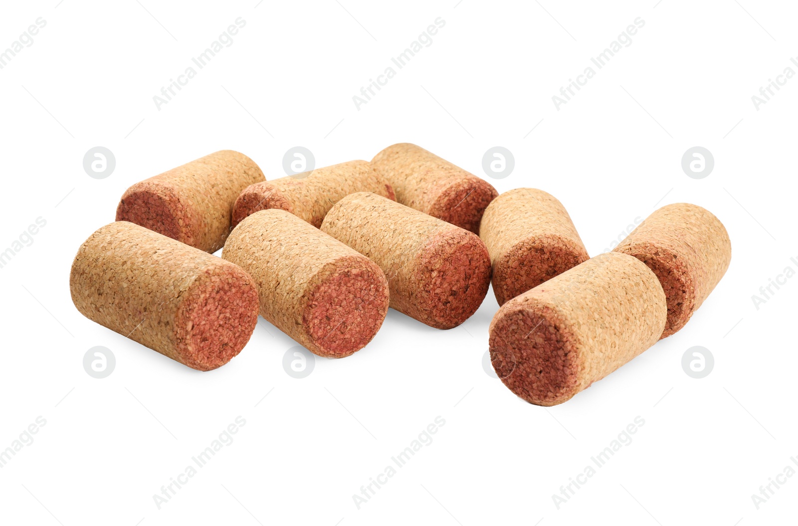 Photo of Set of wine bottle corks isolated on white