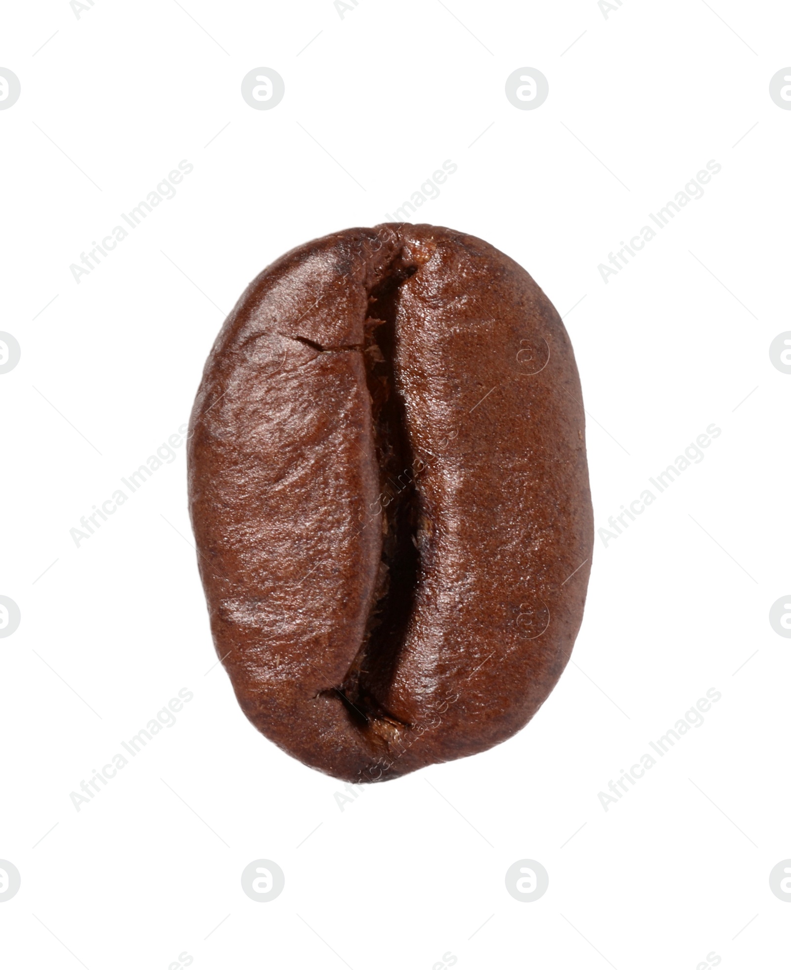 Photo of One aromatic coffee bean isolated on white