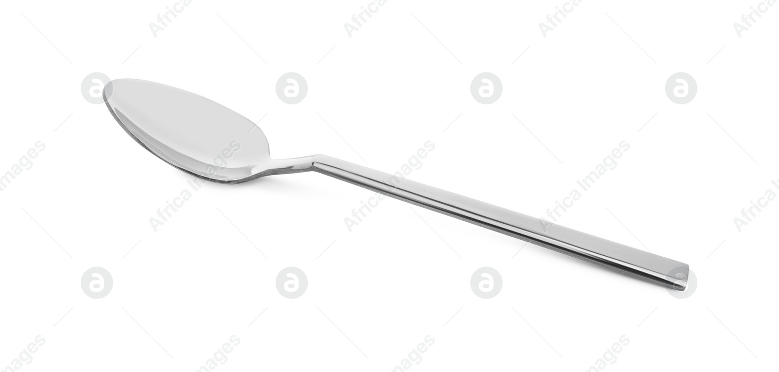 Photo of One clean shiny spoon isolated on white