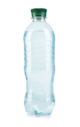 Photo of Bottle of drinking water on white background