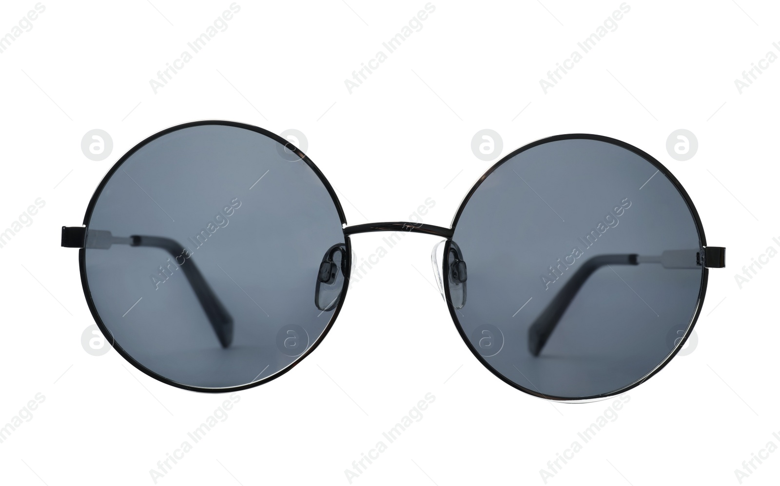 Photo of Stylish sunglasses on white background. Trendy eyewear