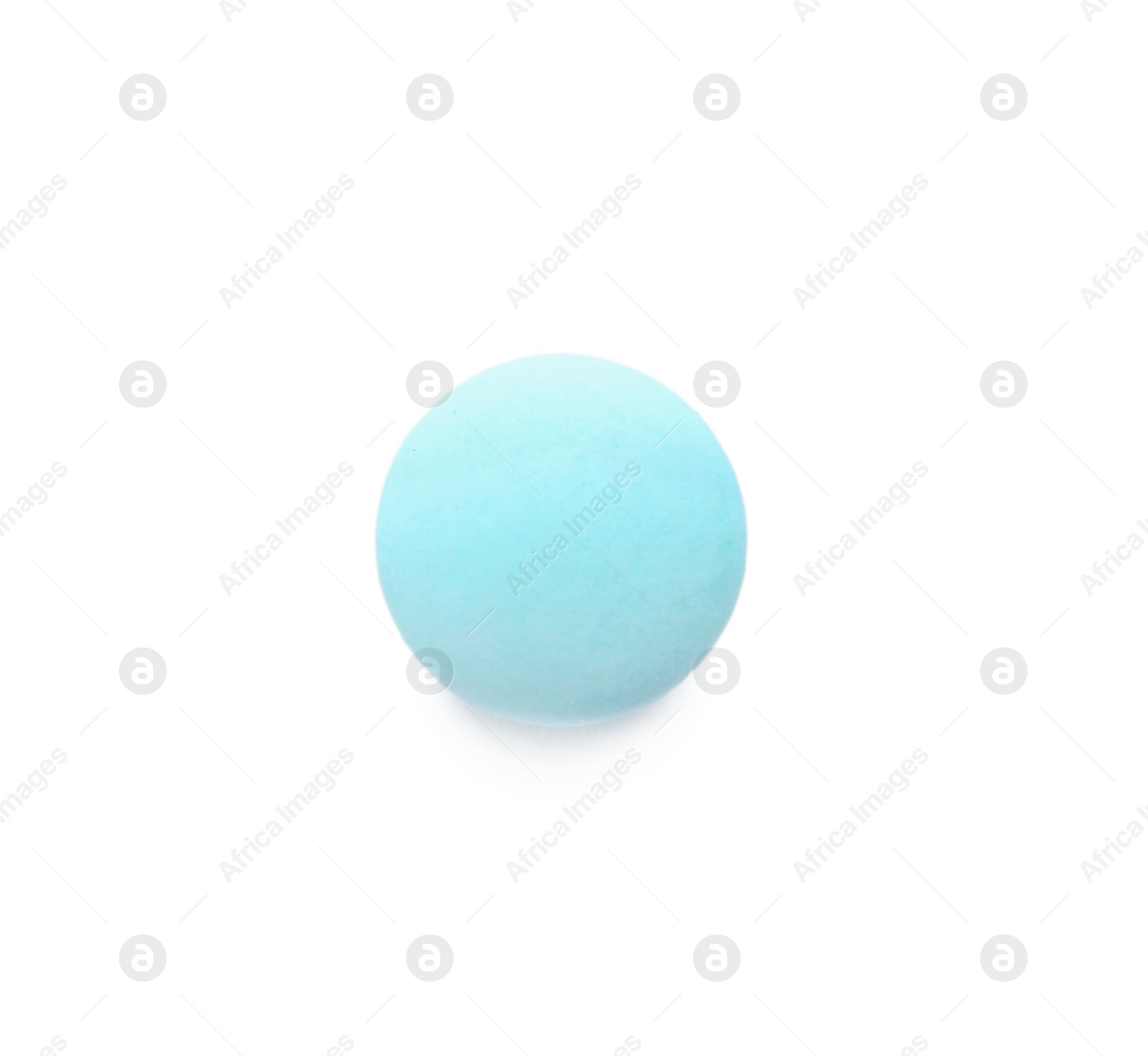 Photo of Blue pill on white background