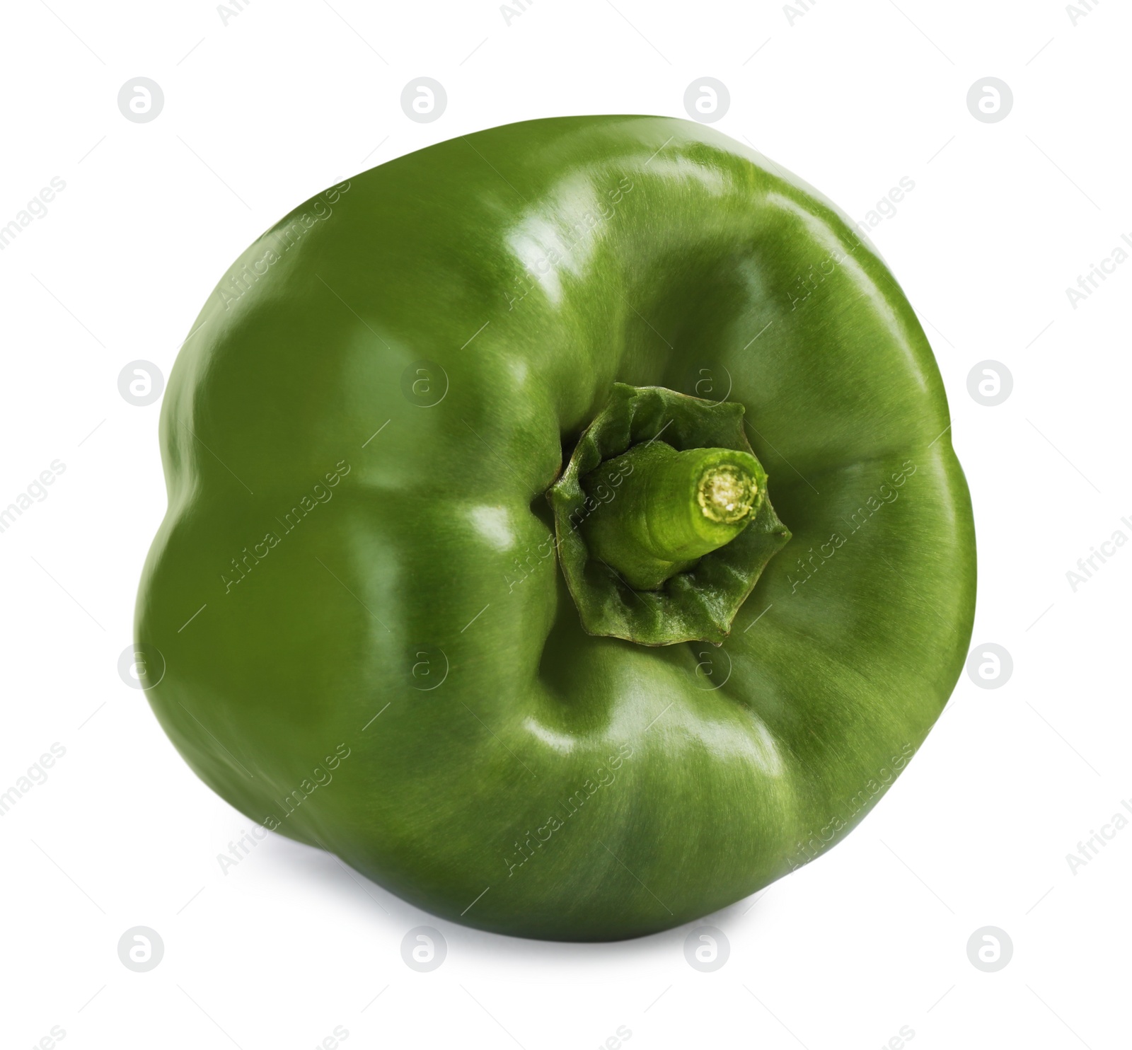 Photo of Ripe green bell pepper isolated on white