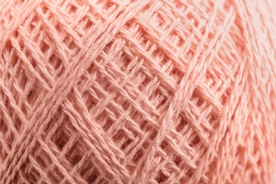 Photo of Clew of knitting threads as background, top view. Sewing stuff