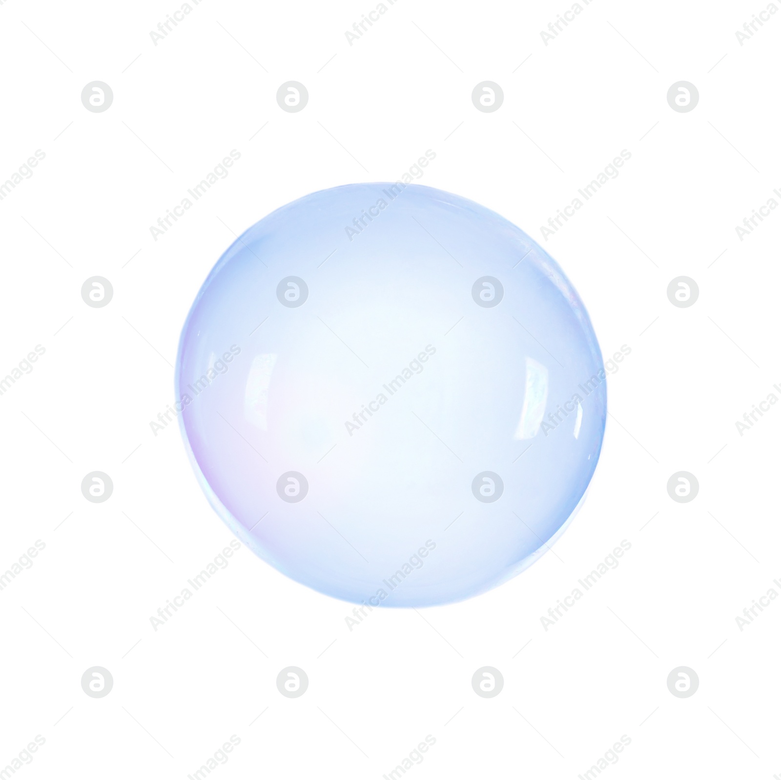 Photo of Beautiful translucent soap bubble on light background