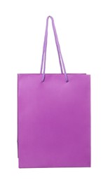 One purple shopping bag isolated on white