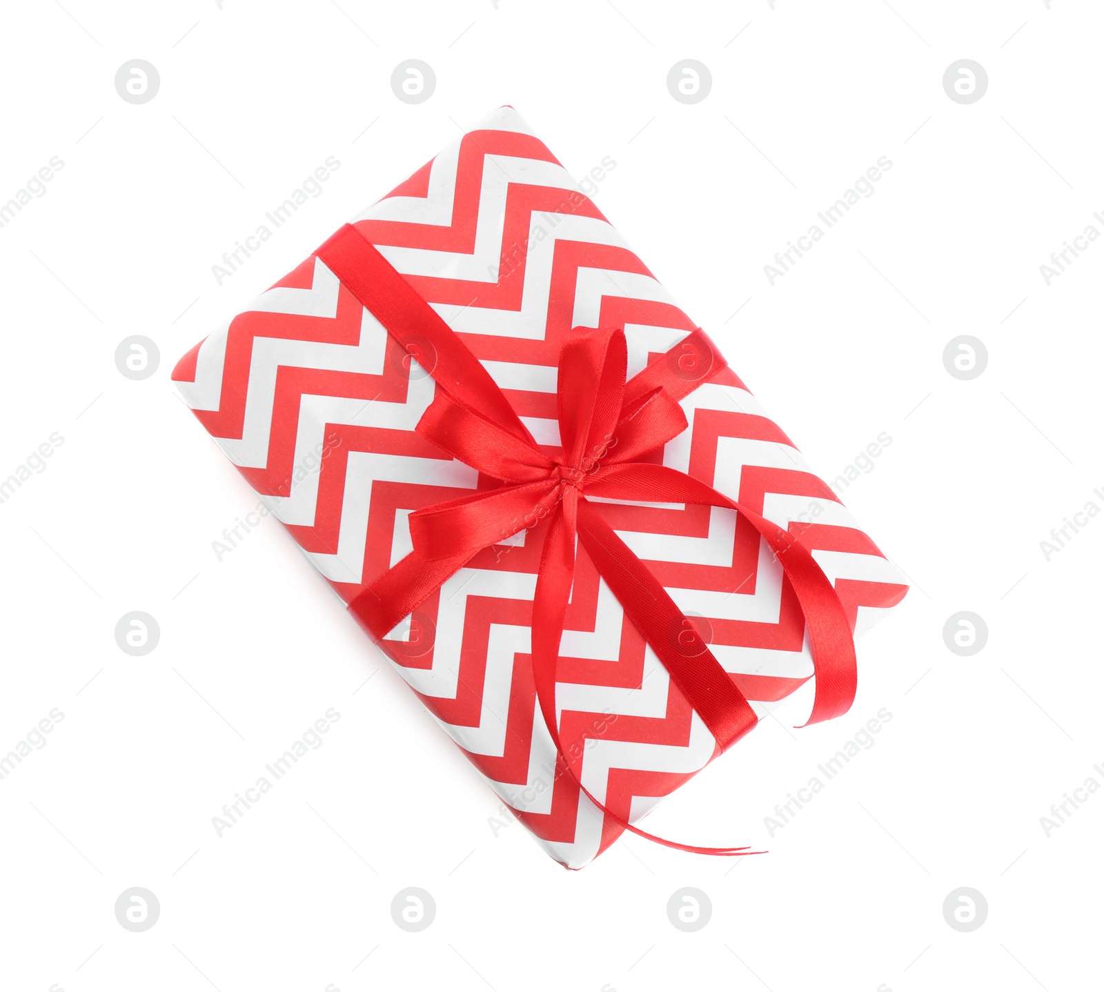 Photo of Elegant gift box with bow on white background