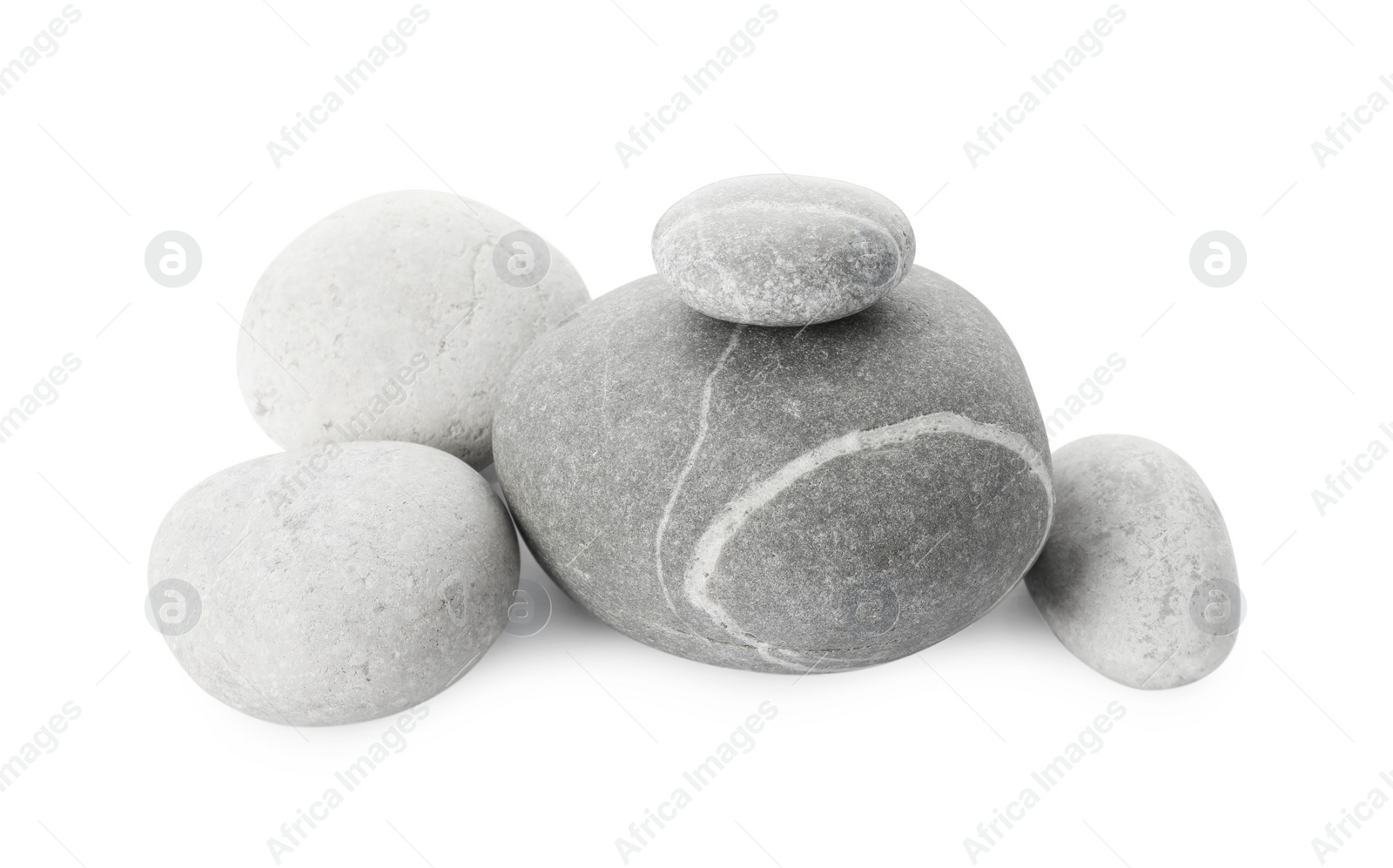 Photo of Group of different stones isolated on white