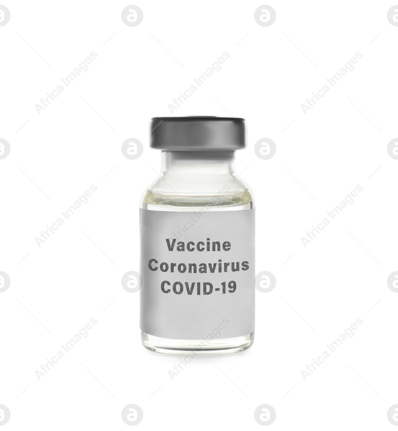 Image of Coronavirus vaccine isolated on white. Covid-19 virus prevention