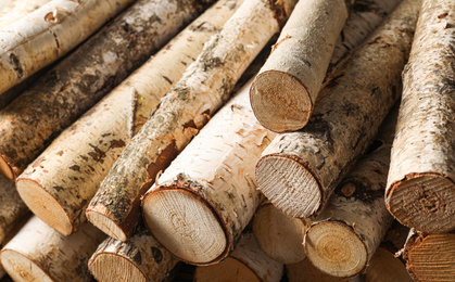 Cut firewood as background, closeup. Heating in winter