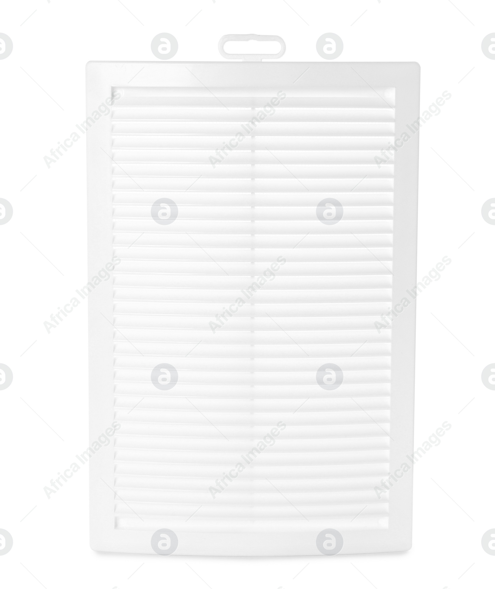 Photo of Plastic grid for home ventilation system isolated on white
