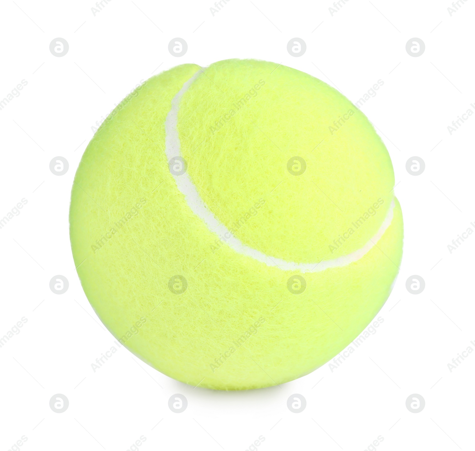 Photo of Bright green tennis ball isolated on white