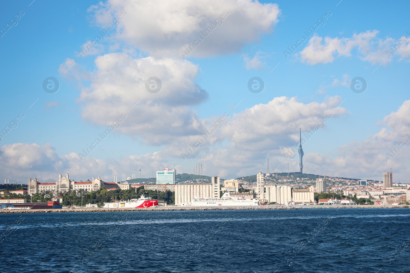 Photo of ISTANBUL, TURKEY - AUGUST 11, 2019: City landscape from Bosphorus on sunny day