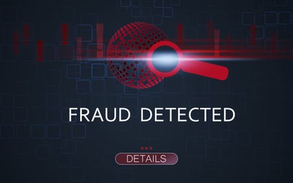 Illustration of Fraud alert, splash screen for devices. Illustration