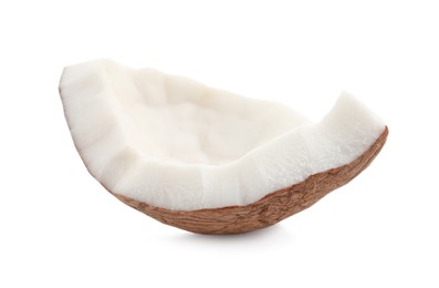 Photo of Piece of ripe coconut isolated on white